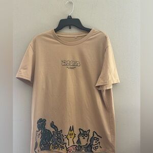 OS Basics Emoji Cat Graphic Tee Tan Men's  XL